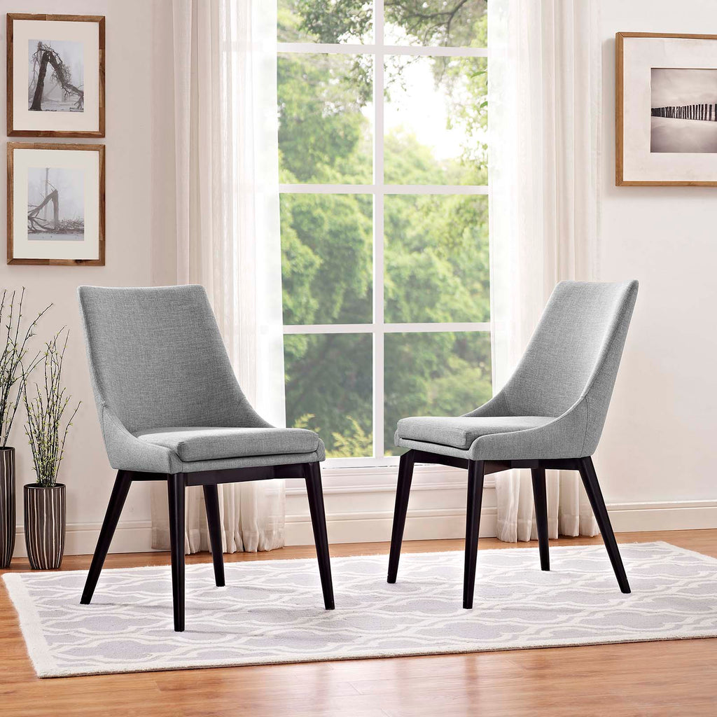Viscount Dining Side Chair Fabric Set of 2 in Light Gray