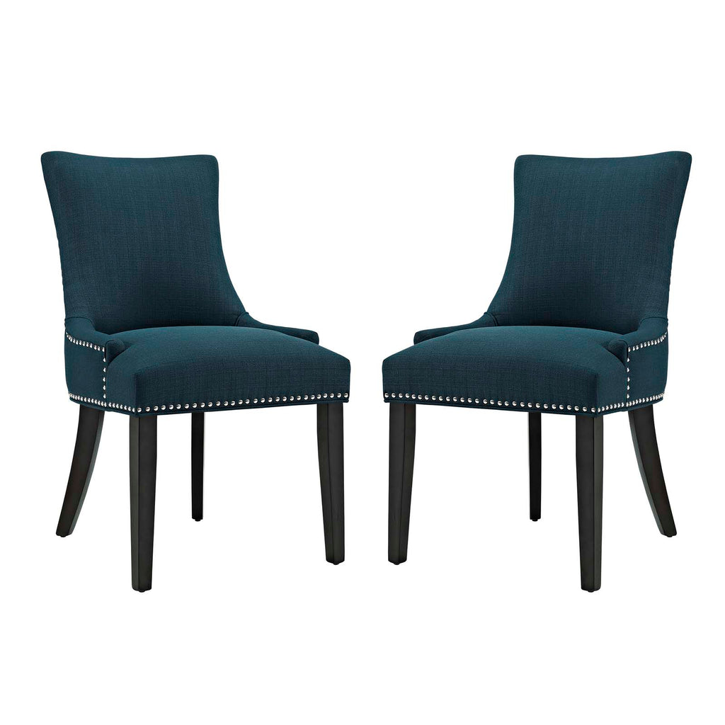 Marquis Dining Side Chair Fabric Set of 2 in Azure