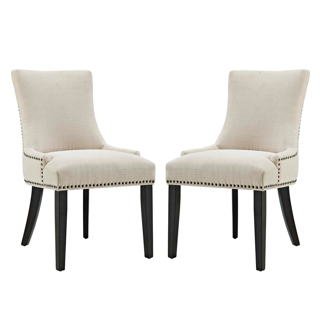 Marquis Dining Side Chair Fabric Set of 2 in Beige