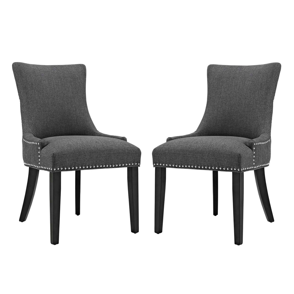 Marquis Dining Side Chair Fabric Set of 2 in Gray