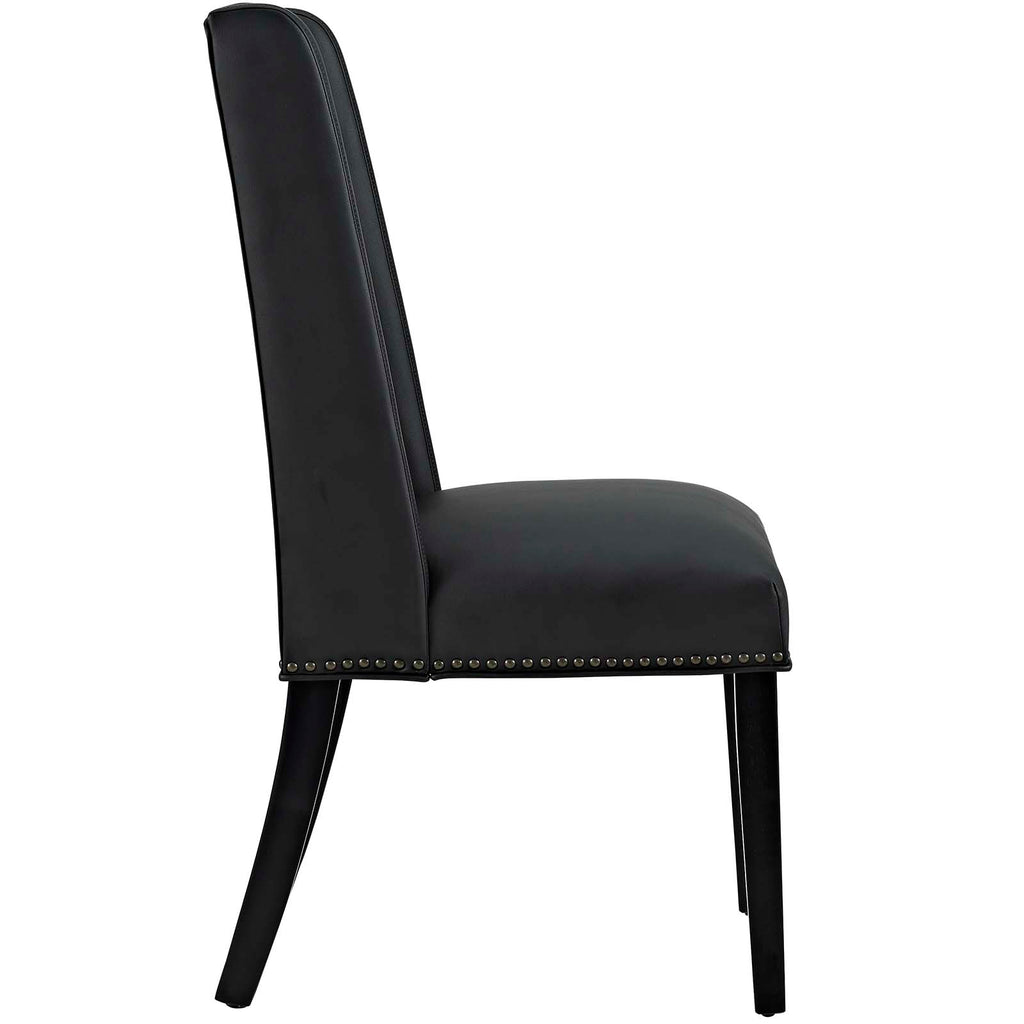 Baron Dining Chair Vinyl Set of 2 in Black