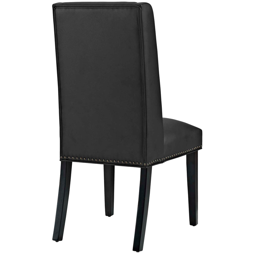 Baron Dining Chair Vinyl Set of 2 in Black