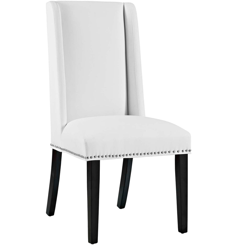 Baron Dining Chair Vinyl Set of 2 in White