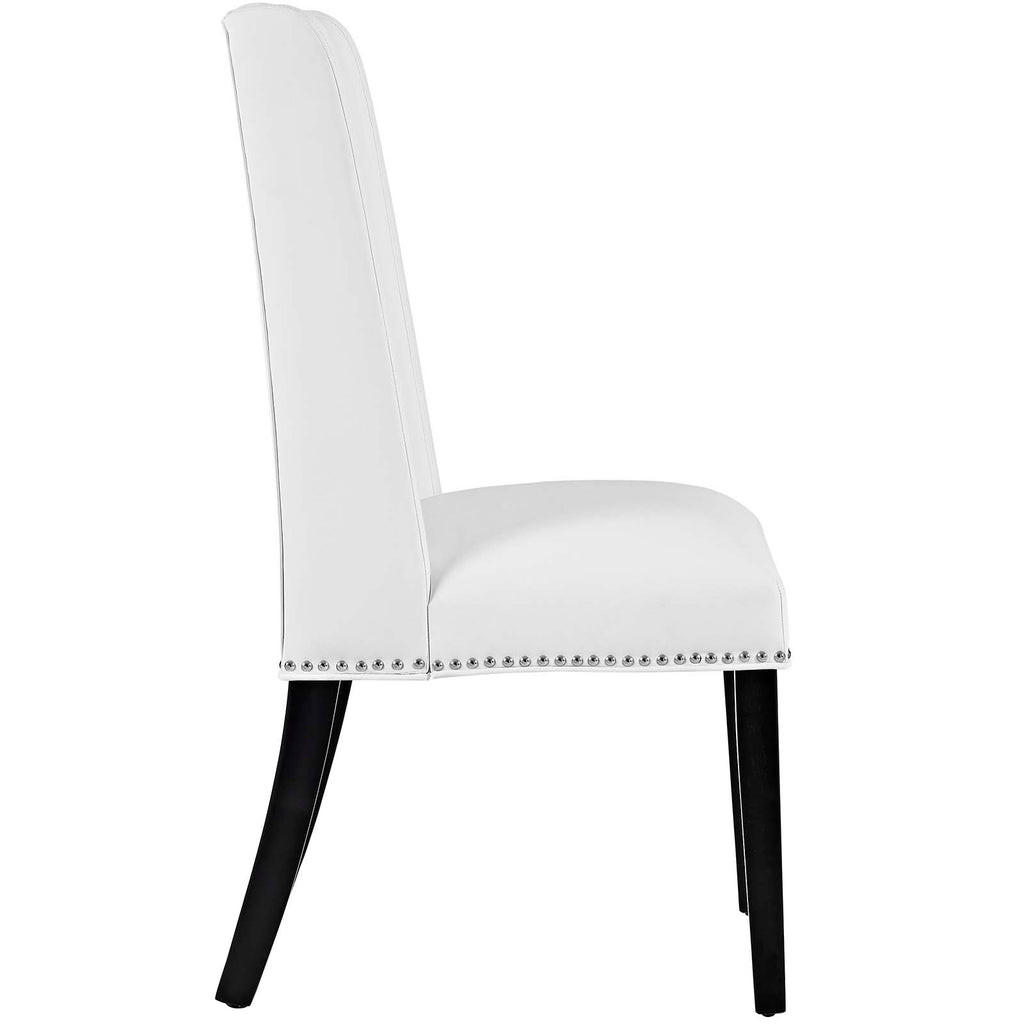 Baron Dining Chair Vinyl Set of 2 in White