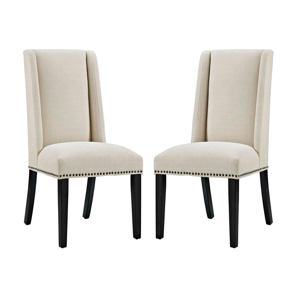 Baron Dining Chair Fabric Set of 2 in Beige