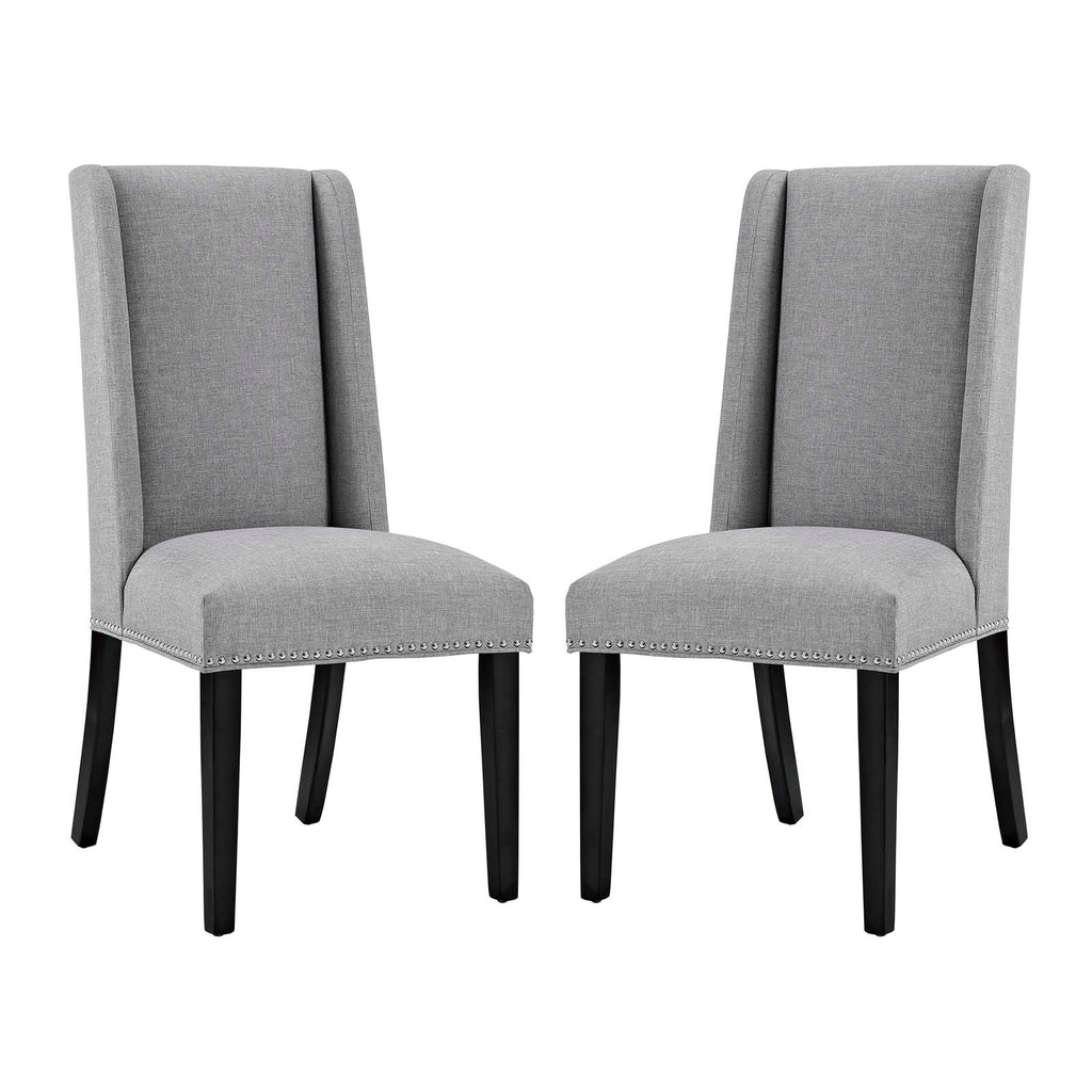 Baron Dining Chair Fabric Set of 2 in Light Gray