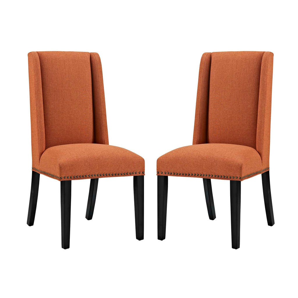 Baron Dining Chair Fabric Set of 2 in Orange