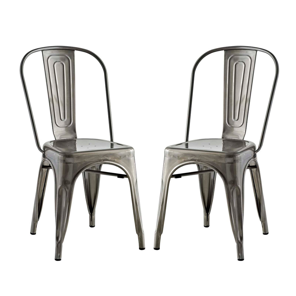 Promenade Dining Side Chair Set of 2 in Gunmetal-2