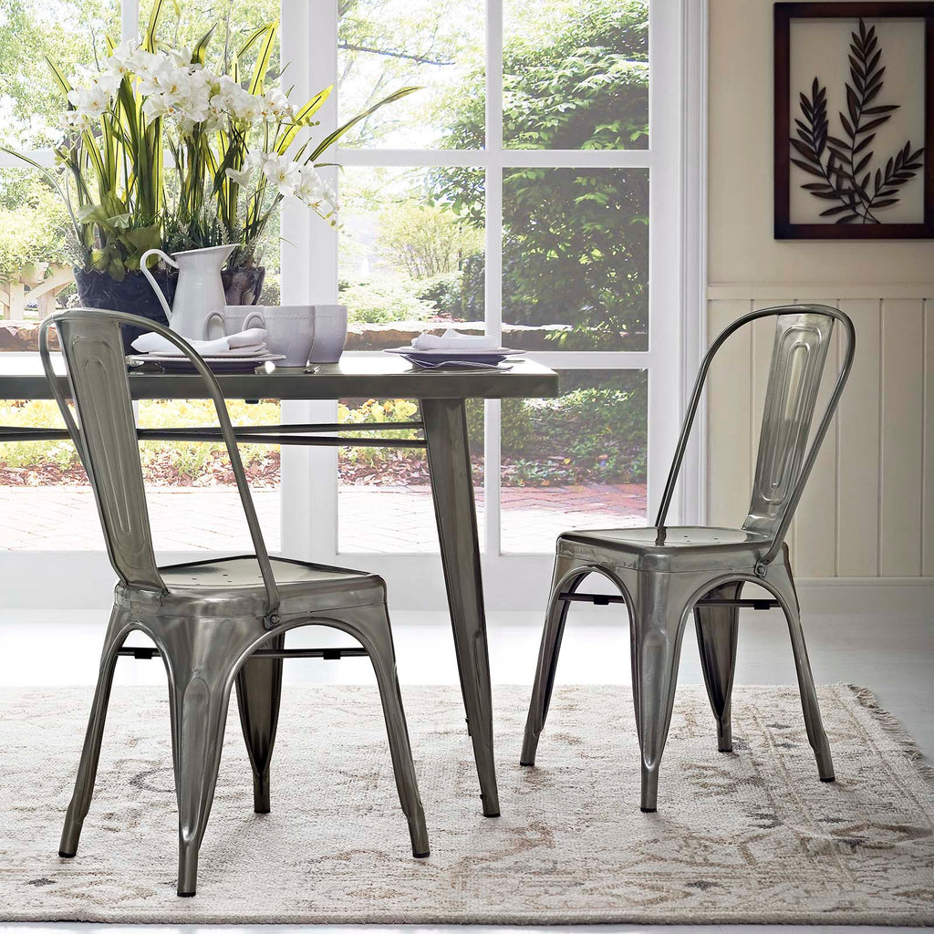 Promenade Dining Side Chair Set of 2 in Gunmetal-2