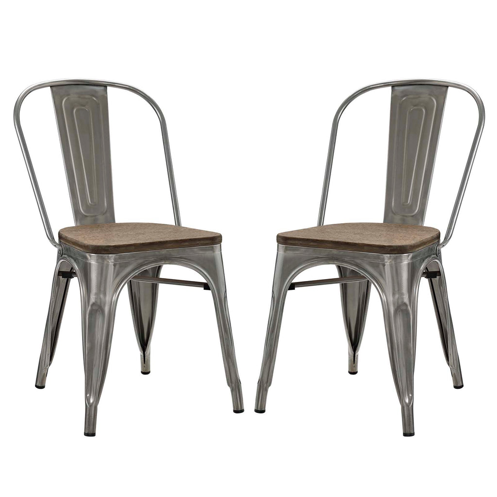 Promenade Dining Side Chair Set of 2 in GunMetal-1