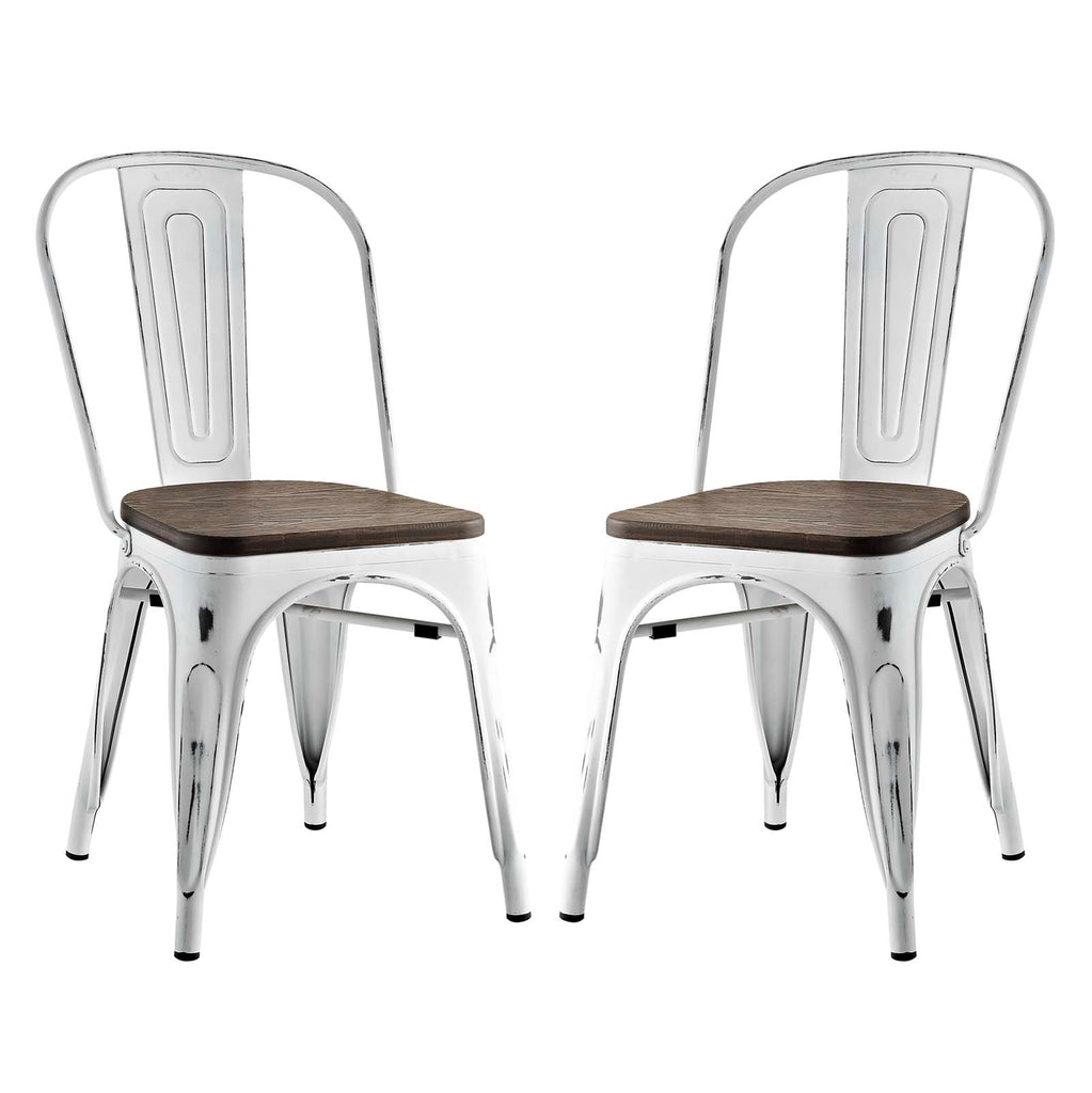 Promenade Dining Side Chair Set of 2 in White