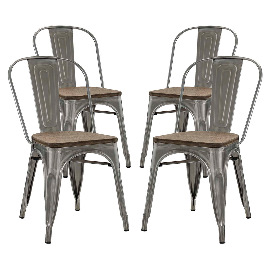 Promenade Dining Side Chair Set of 4 in GunMetal-1