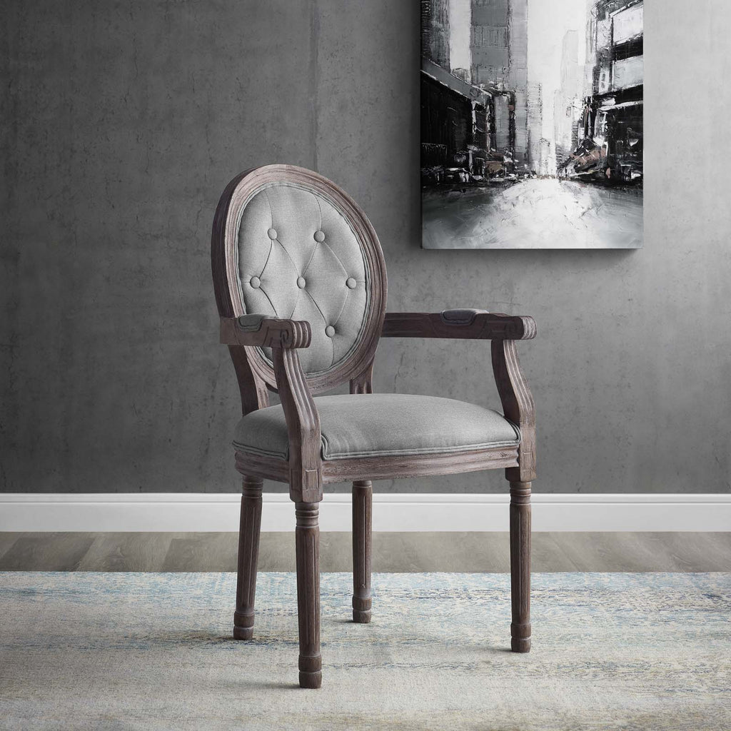 Arise Vintage French Dining Armchair in Light Gray