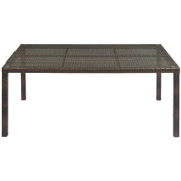 Conduit 70" Outdoor Patio Wicker Rattan Dining Table in Brown