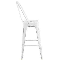 Promenade Metal Bar Side Stool in White