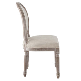 Emanate Vintage French Upholstered Fabric Dining Side Chair in Beige