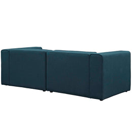 Mingle 2 Piece Upholstered Fabric Sectional Sofa Set in Blue