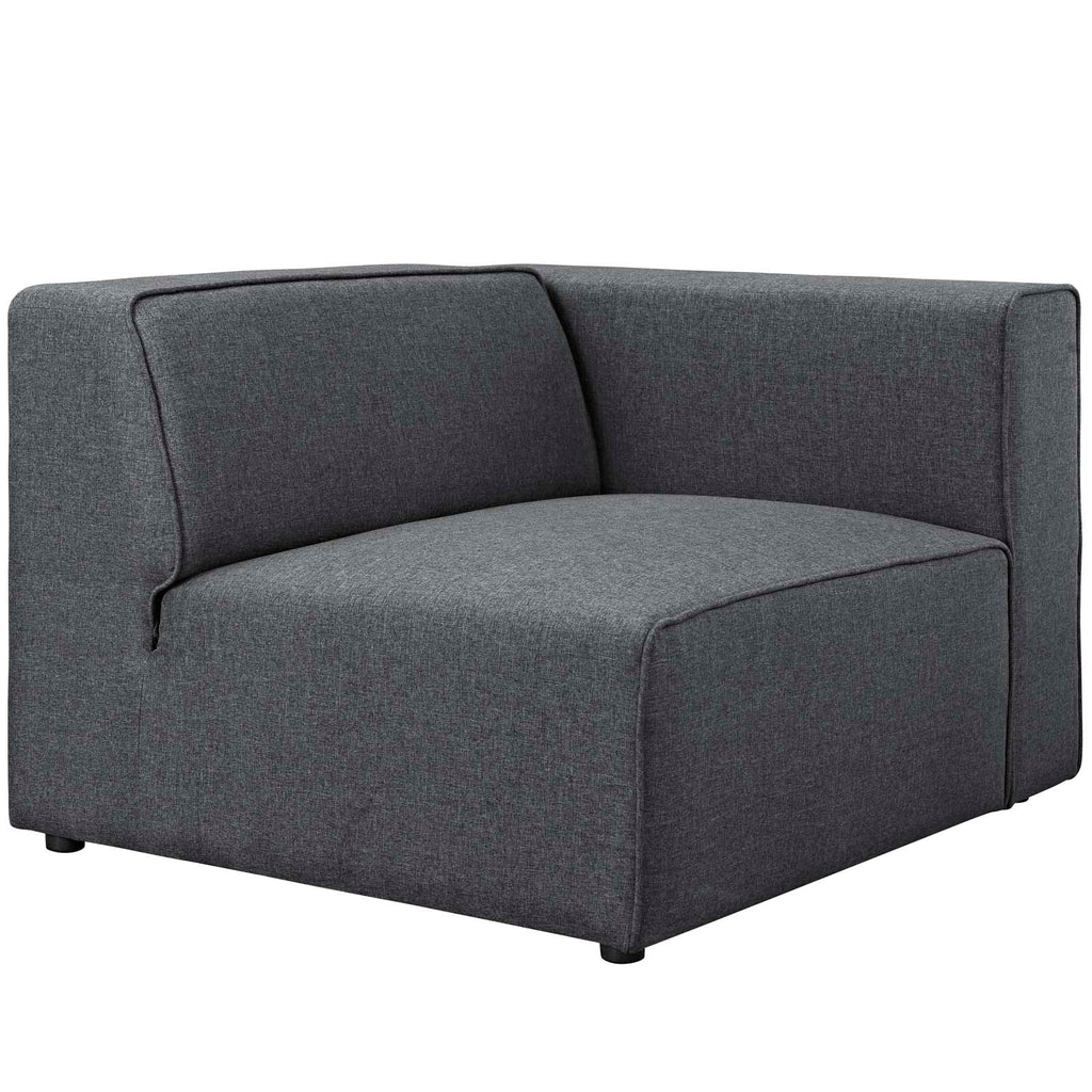 Mingle 5 Piece Upholstered Fabric Sectional Sofa Set in Gray-1