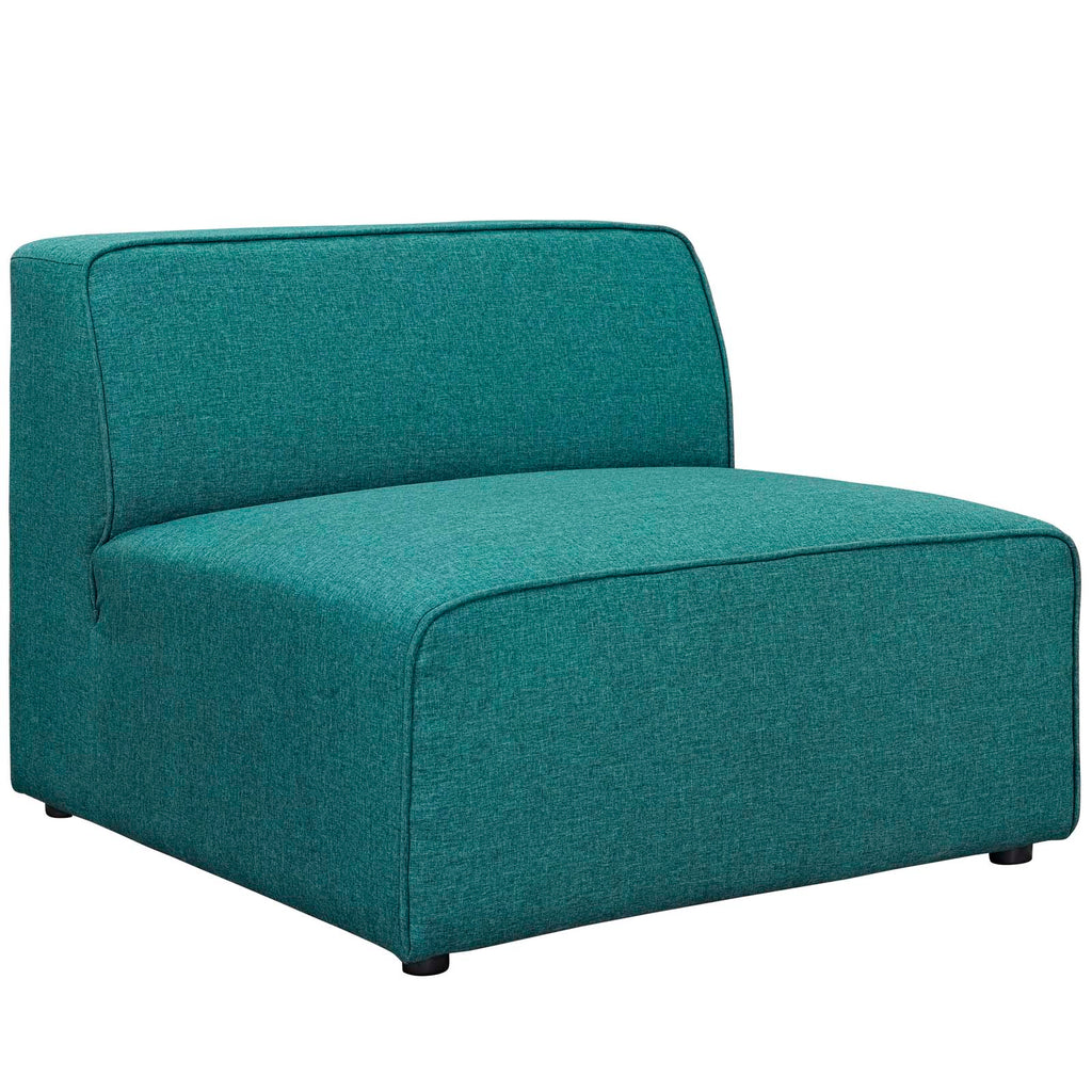 Mingle 7 Piece Upholstered Fabric Sectional Sofa Set in Teal-2