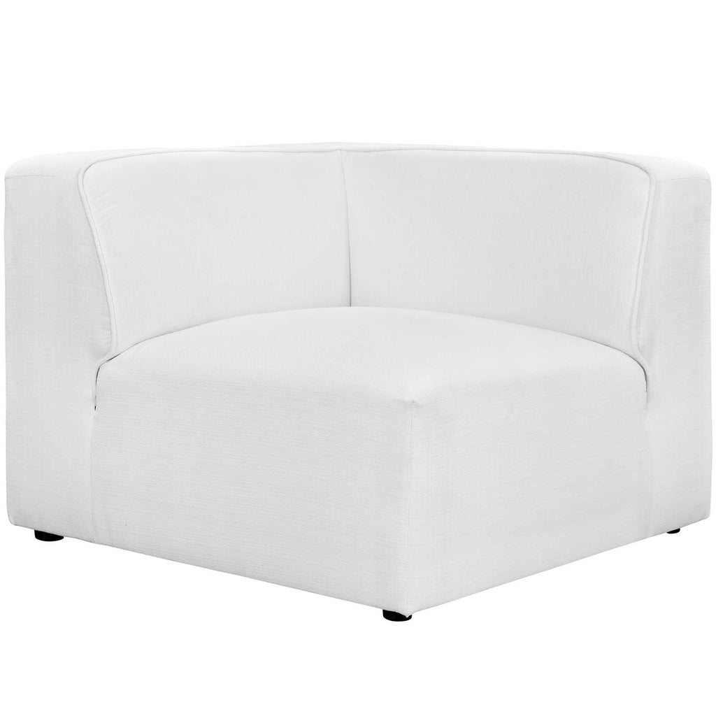 Mingle 5 Piece Upholstered Fabric Armless Sectional Sofa Set in White