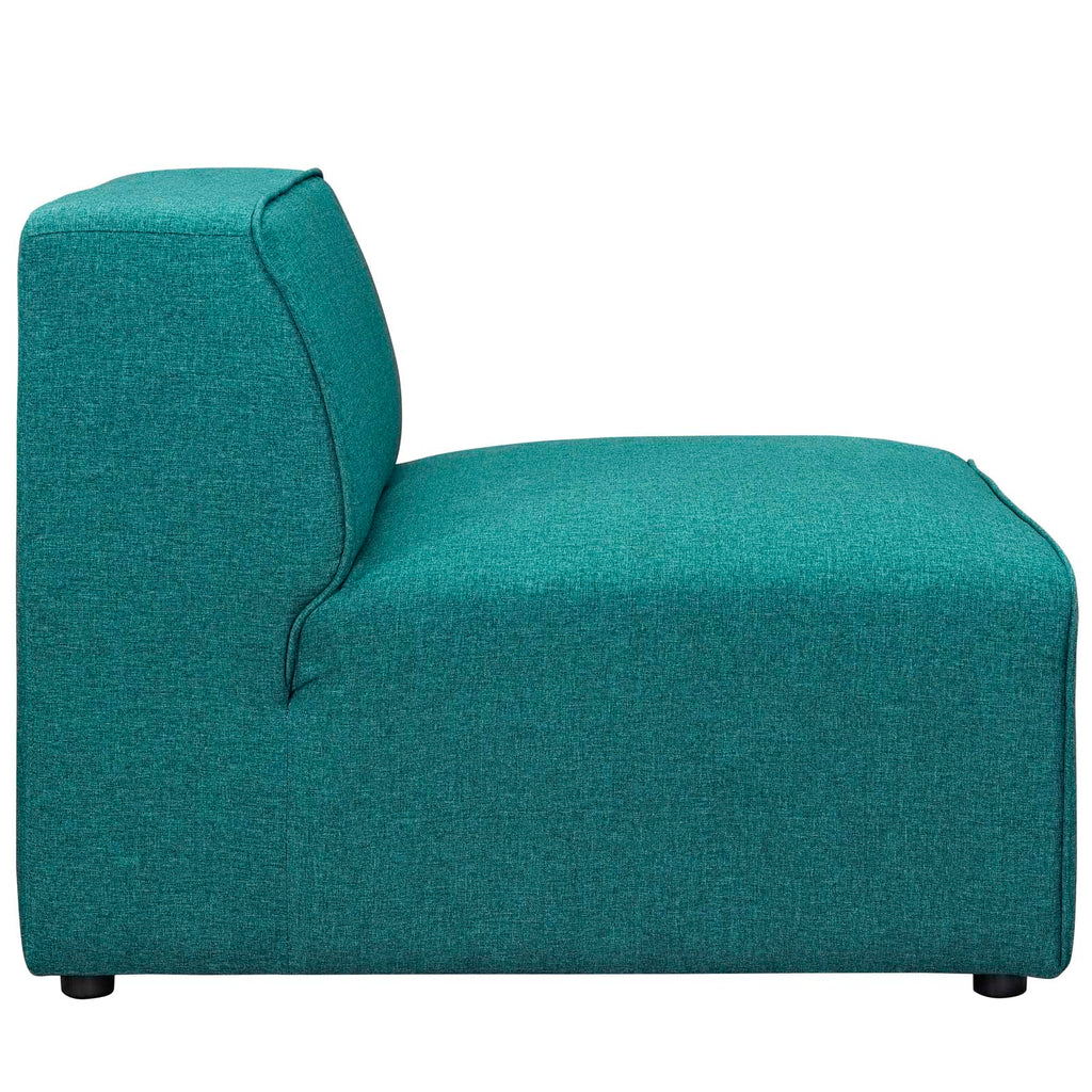 Mingle 7 Piece Upholstered Fabric Sectional Sofa Set in Teal-1