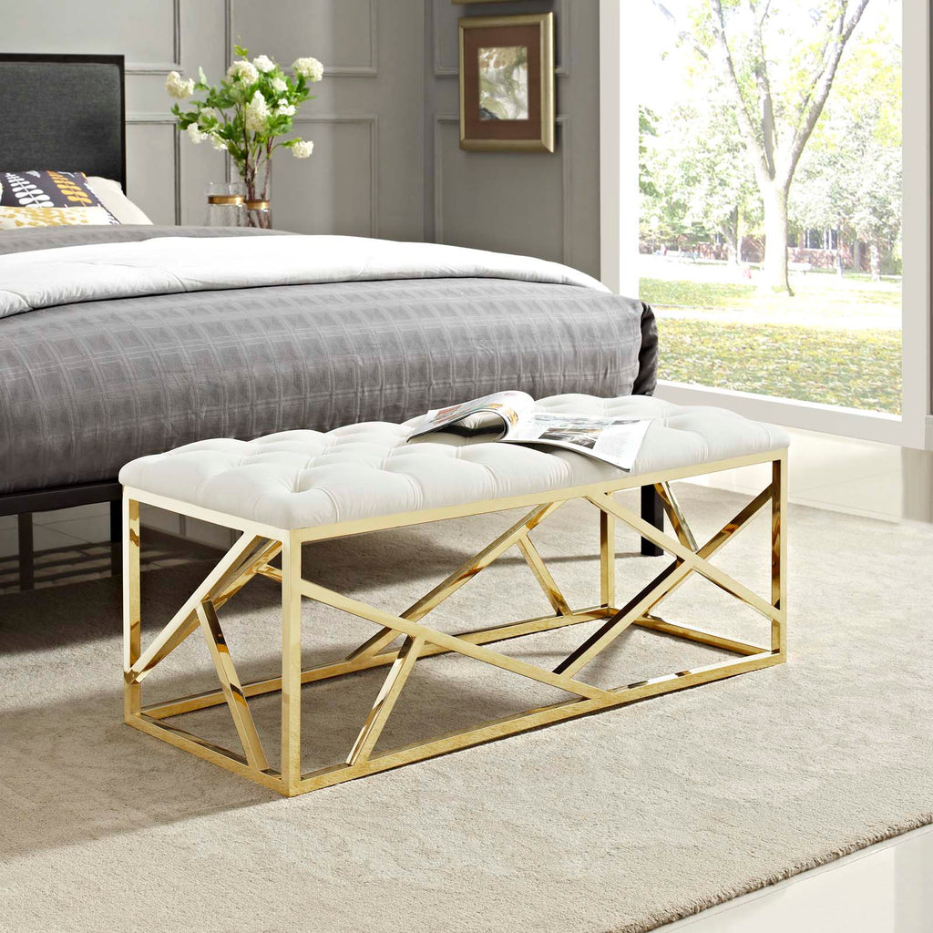 Intersperse Bench in Gold Ivory