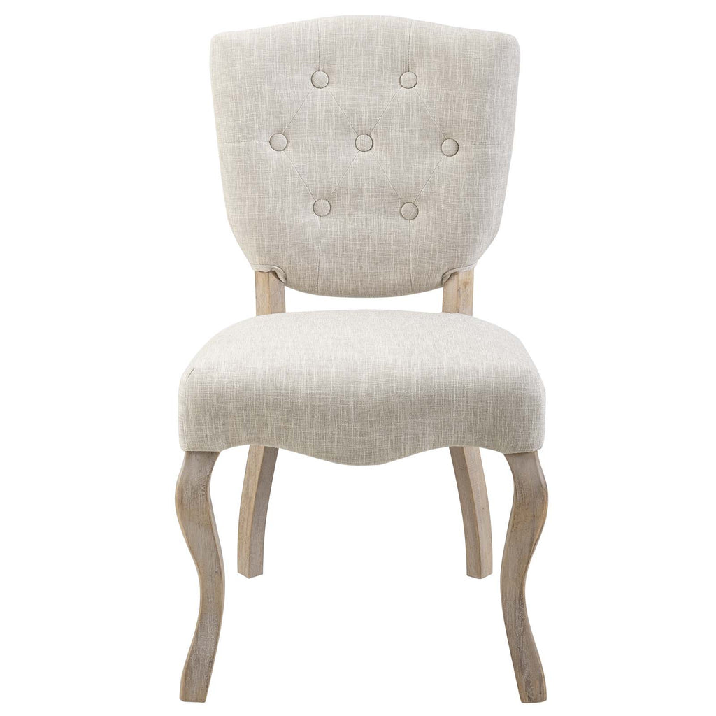 Array Vintage French Upholstered Dining Side Chair in Beige