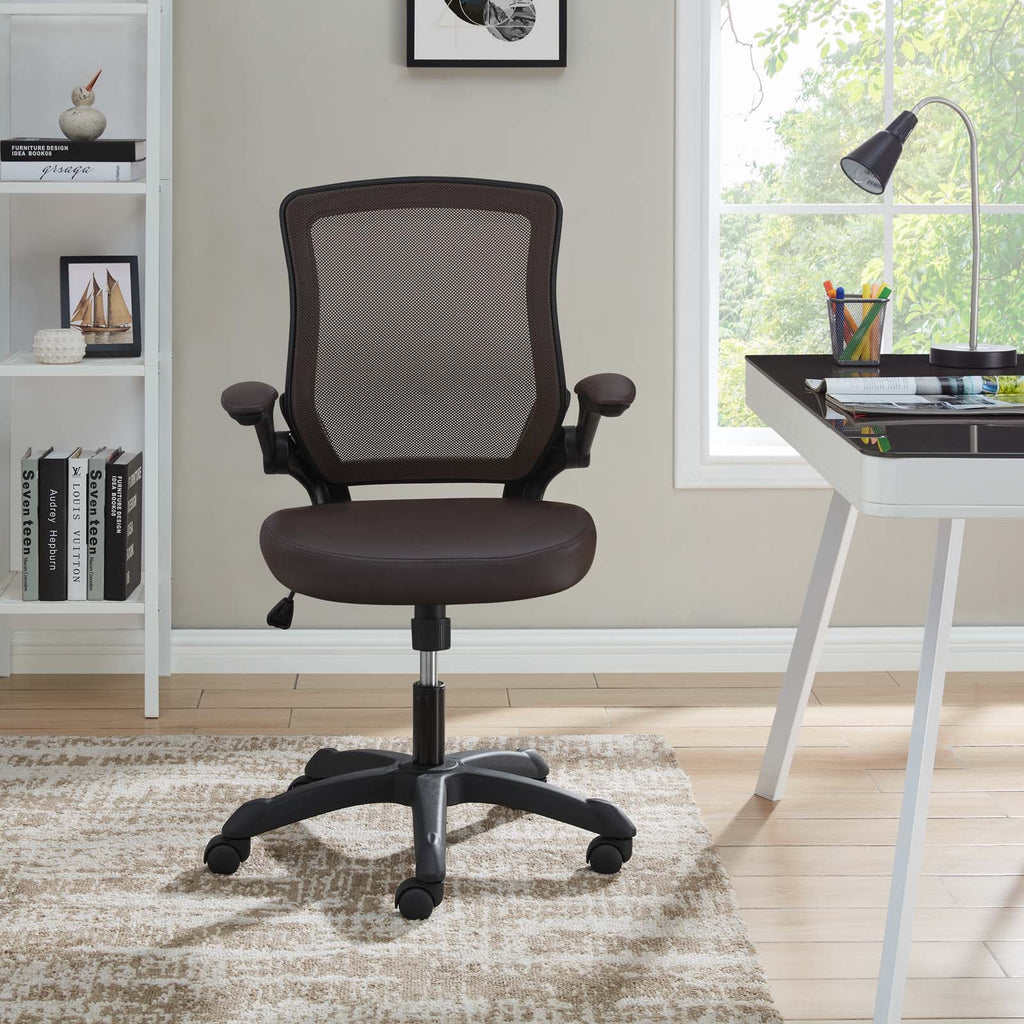 Veer Vinyl Office Chair in Brown