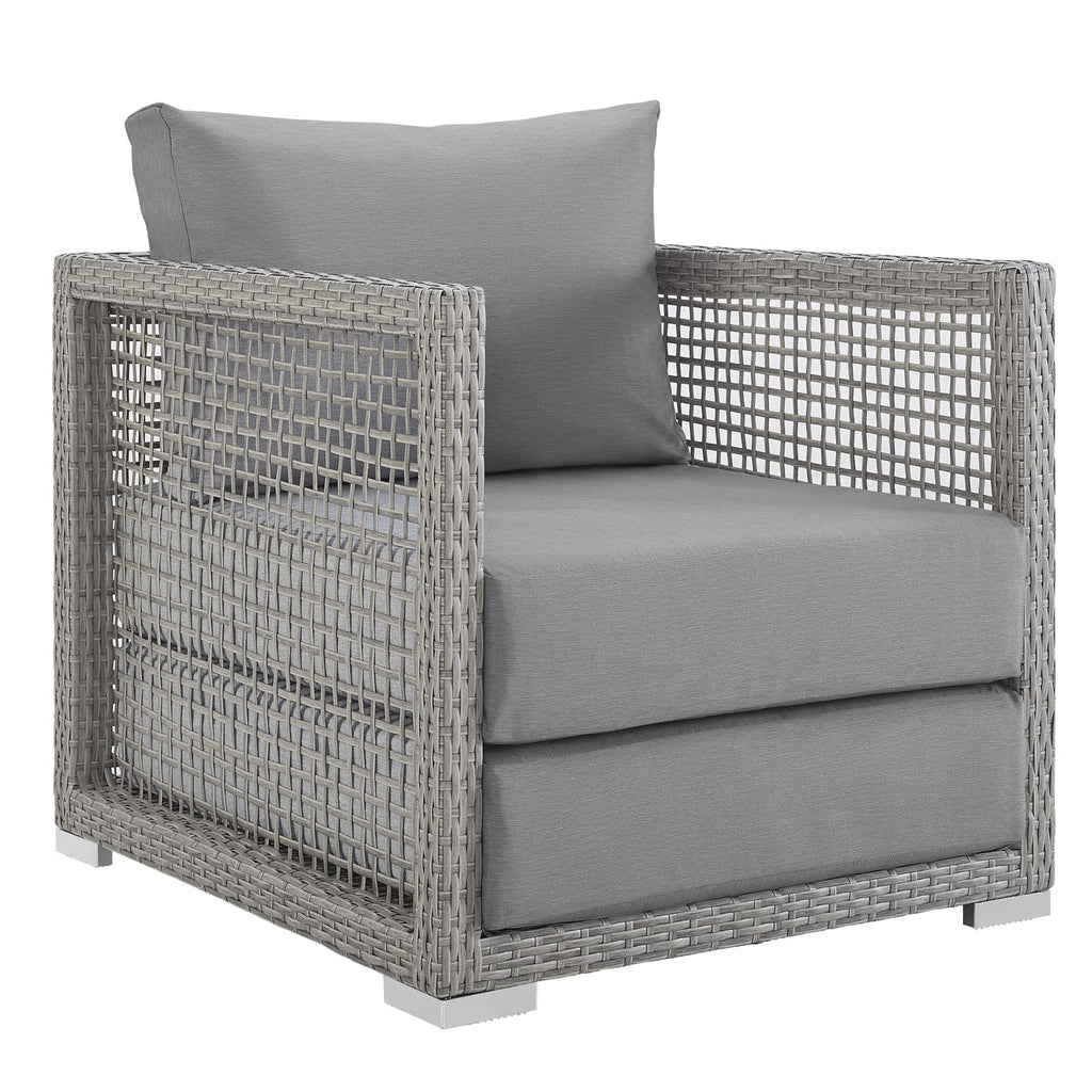 Aura Rattan Outdoor Patio Armchair in Gray Gray