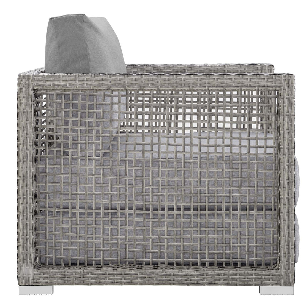 Aura Rattan Outdoor Patio Armchair in Gray Gray