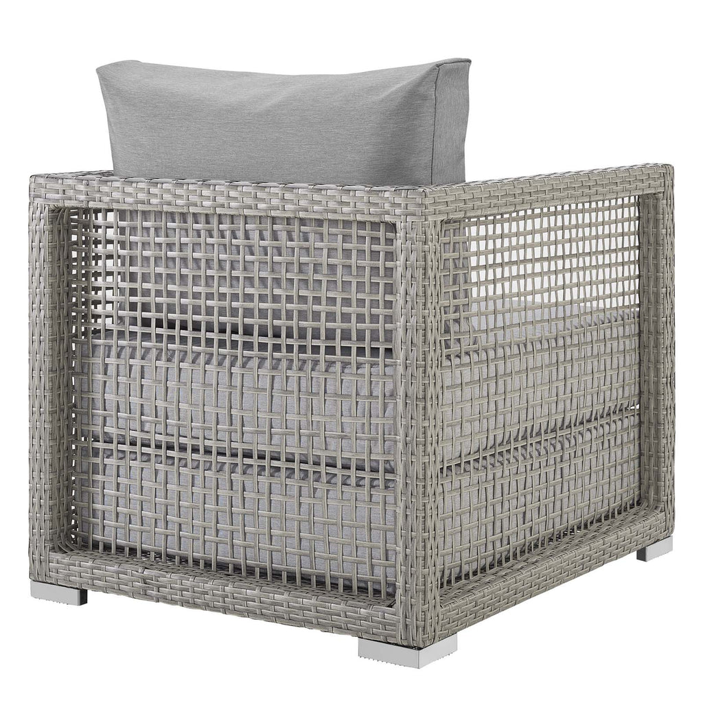 Aura Rattan Outdoor Patio Armchair in Gray Gray