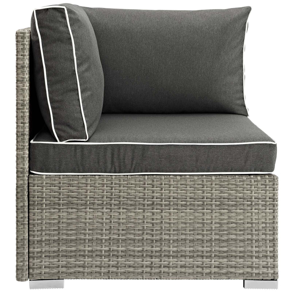 Repose Outdoor Patio Corner in Light Gray Charcoal