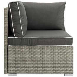 Repose Outdoor Patio Corner in Light Gray Charcoal