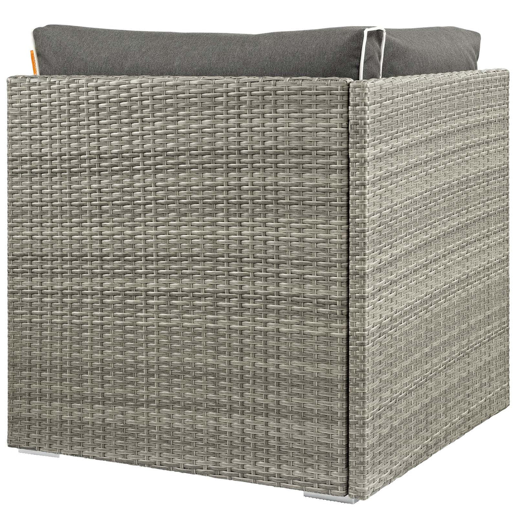 Repose Outdoor Patio Corner in Light Gray Charcoal