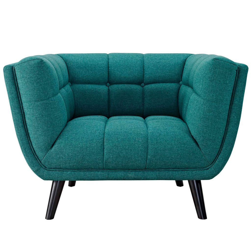 Bestow 2 Piece Upholstered Fabric Armchair Set in Teal