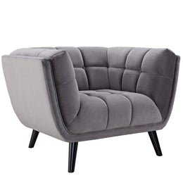 Bestow 2 Piece Performance Velvet Armchair Set in Gray