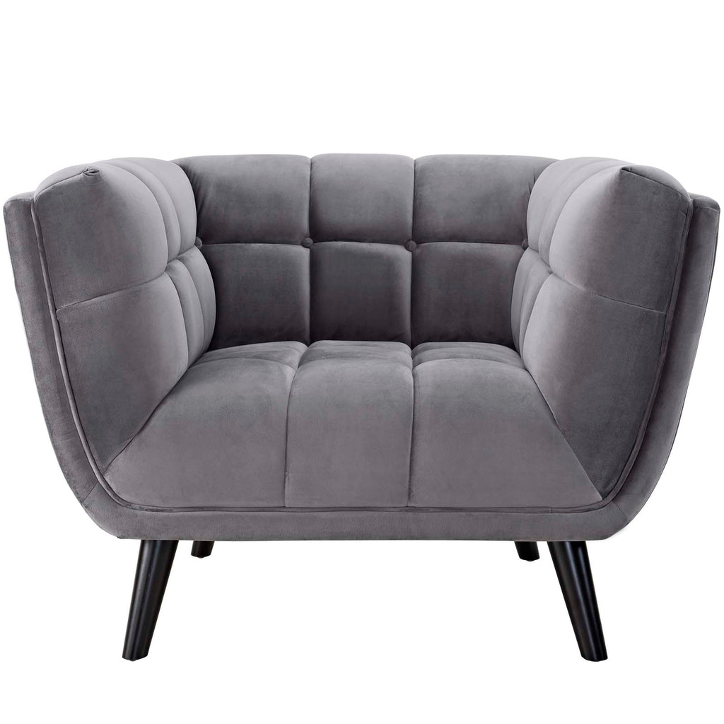 Bestow 2 Piece Performance Velvet Armchair Set in Gray