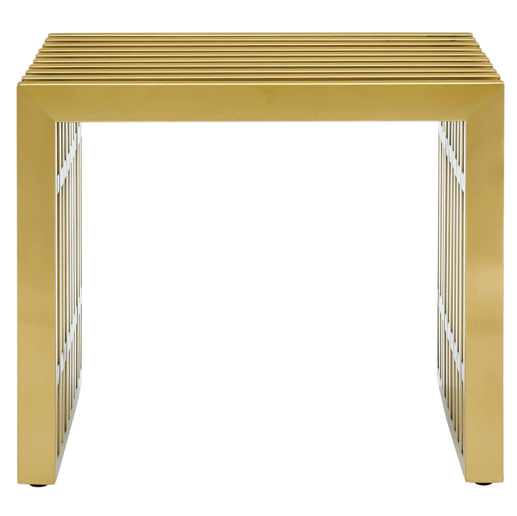 Gridiron Small Stainless Steel Bench in Gold