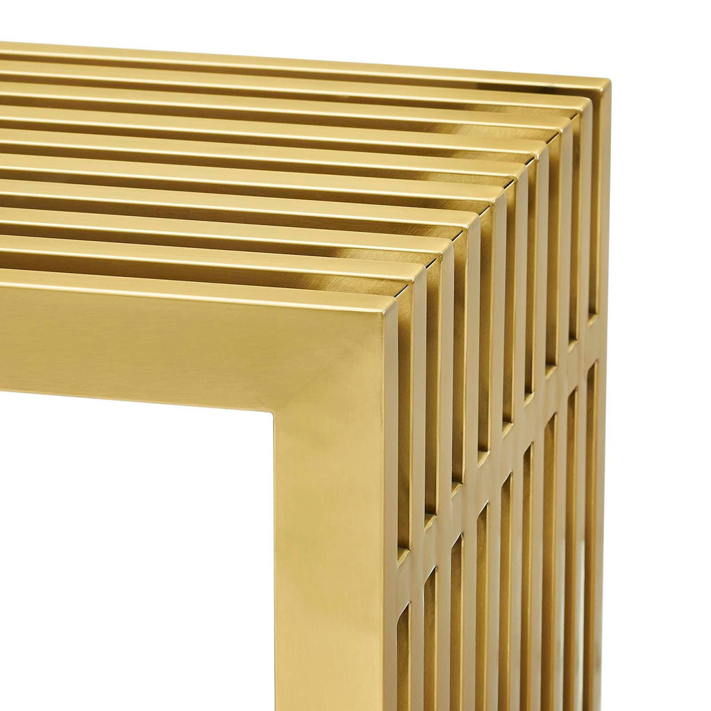 Gridiron Small Stainless Steel Bench in Gold