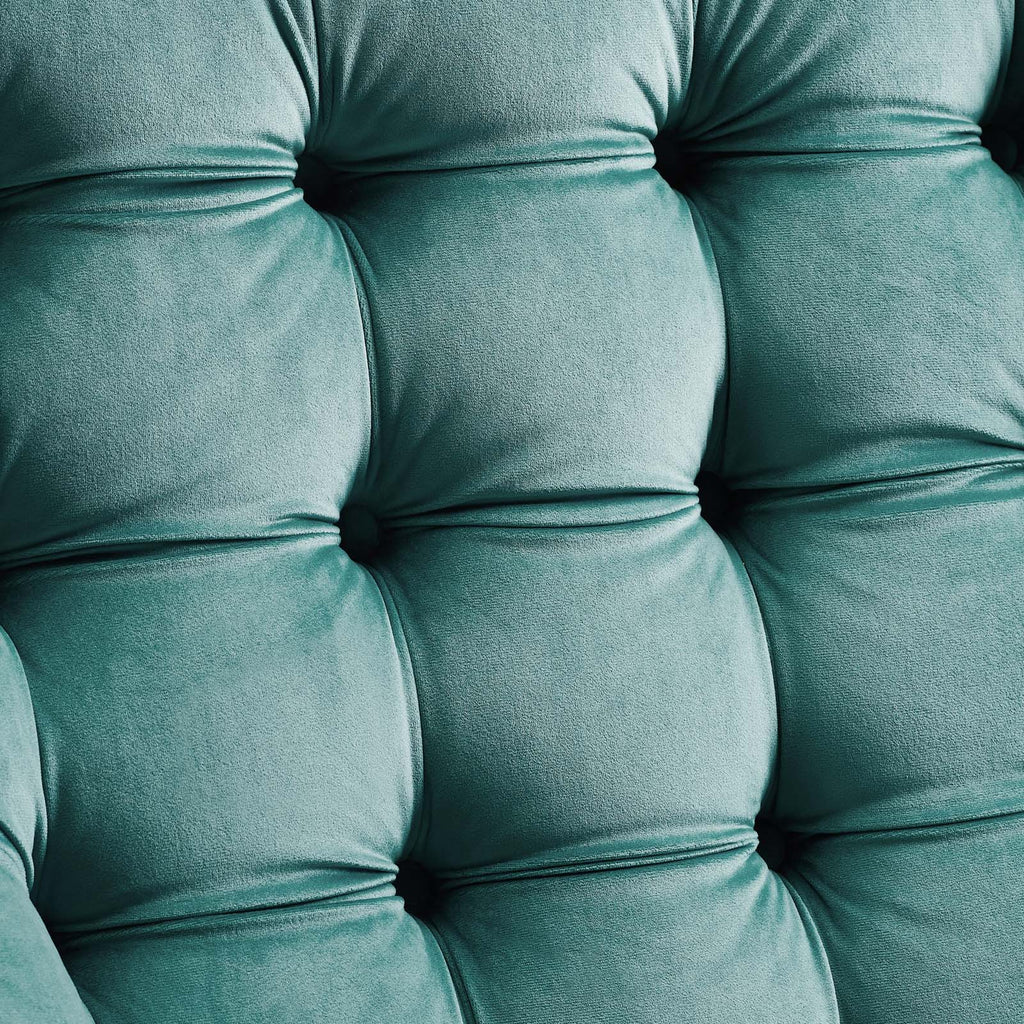 Suggest Button Tufted Performance Velvet Lounge Chair in Teal