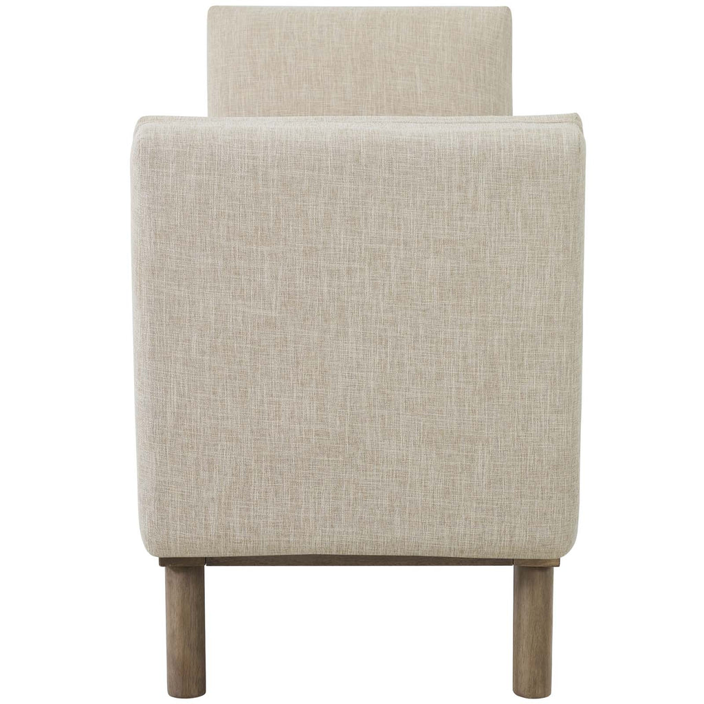 Haven Tufted Button Upholstered Fabric Accent Bench in Beige