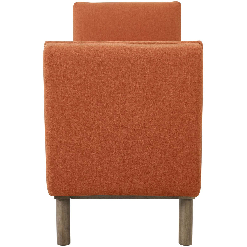 Haven Tufted Button Upholstered Fabric Accent Bench in Orange