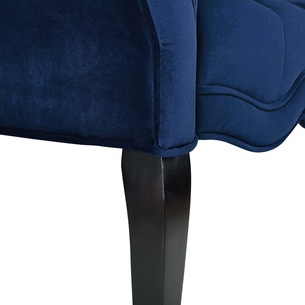 Adelia Chesterfield Style Button Tufted Performance Velvet Bench in Navy