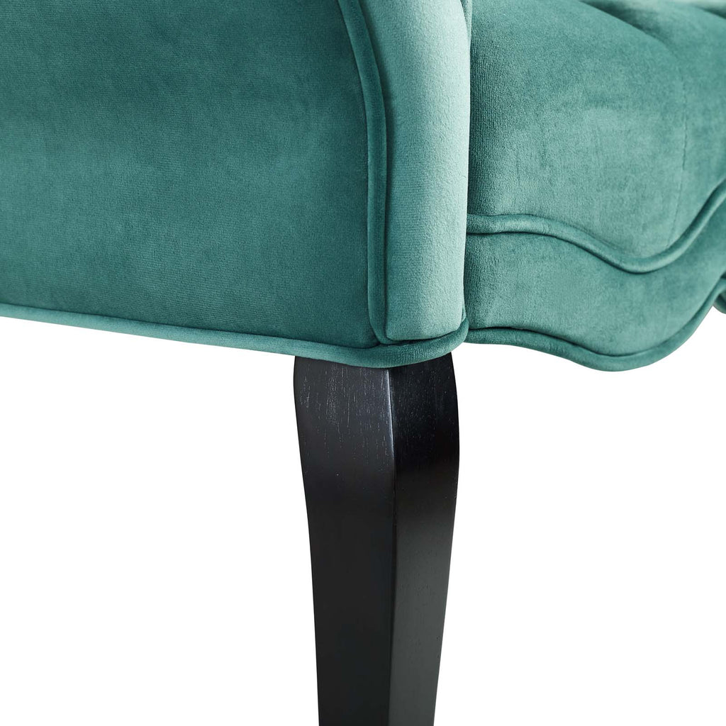 Adelia Chesterfield Style Button Tufted Performance Velvet Bench in Teal