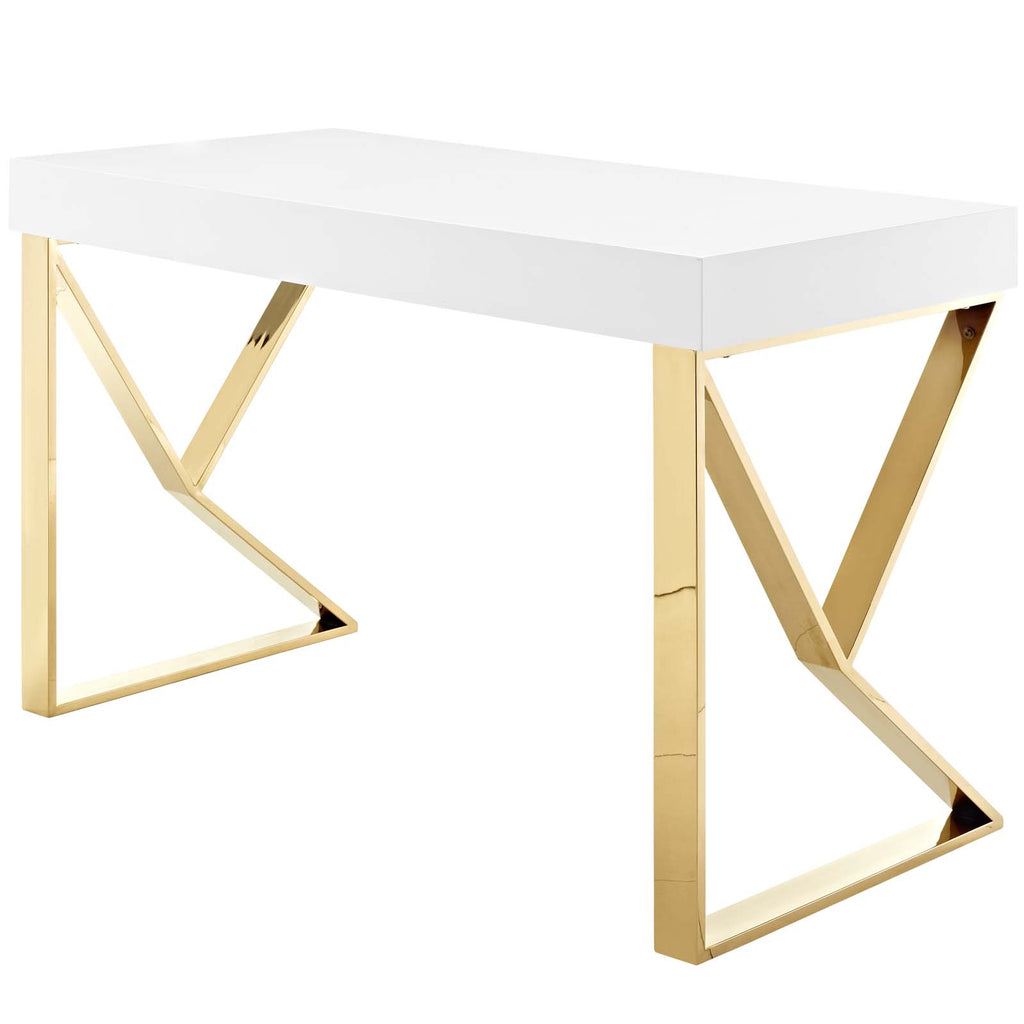 Adjacent Desk in White Gold