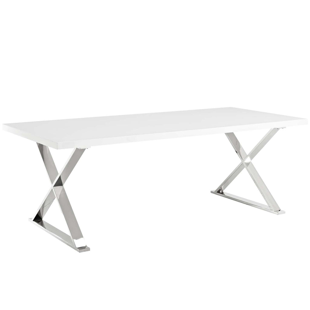 Sector Dining Table in White Gold