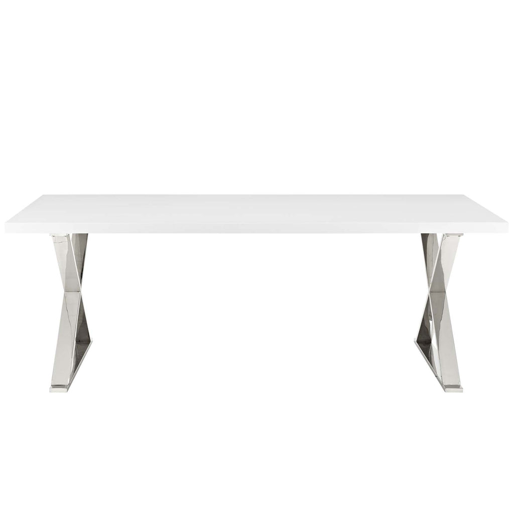 Sector Dining Table in White Gold