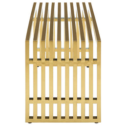 Gridiron Medium Stainless Steel Bench in Gold