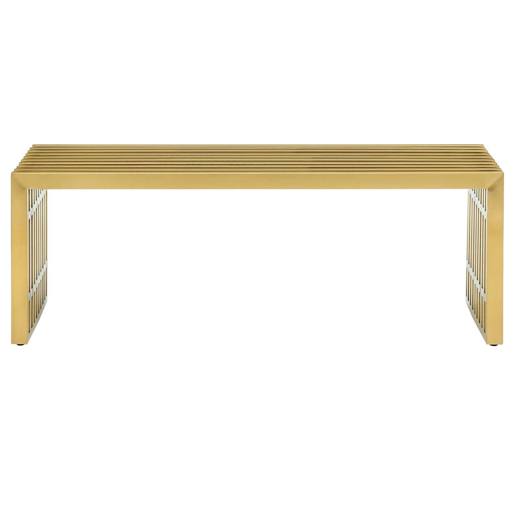 Gridiron Medium Stainless Steel Bench in Gold