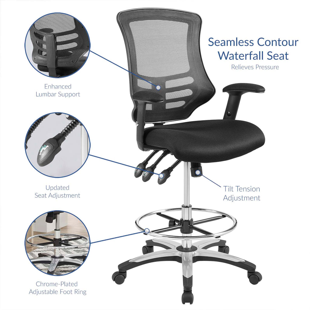 Calibrate Mesh Drafting Chair in Black